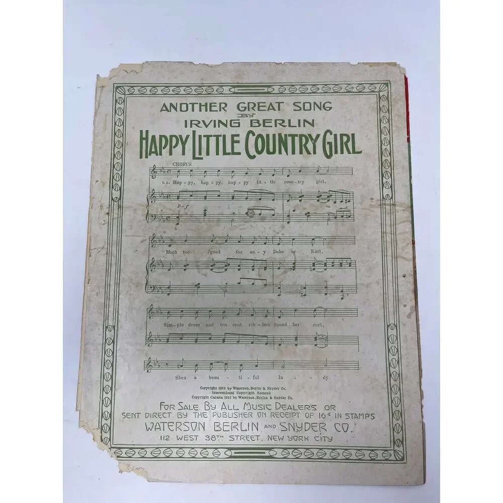 1913 The‎ Old Maids Ball Sheet Music Irving Berlin